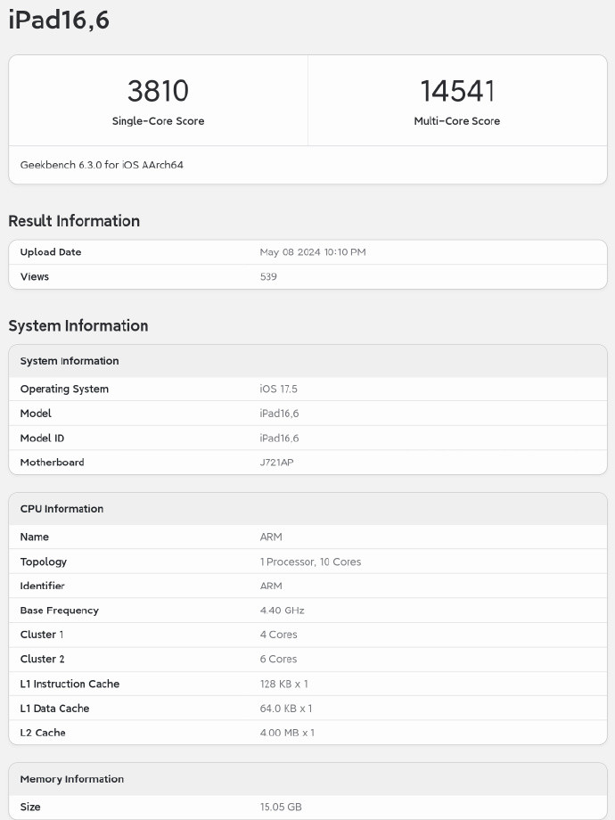 iPad Pro 2024跑分是多少？