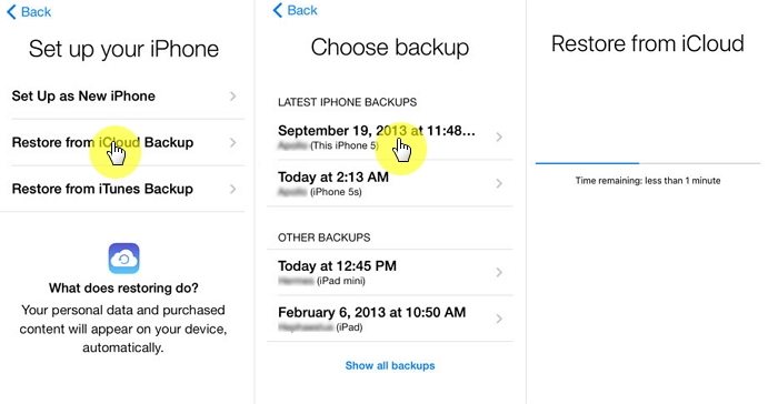 如何使用iCloud备份恢复iPhone 备忘录