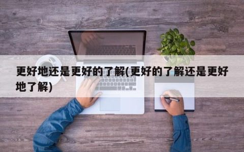 更好地还是更好的了解