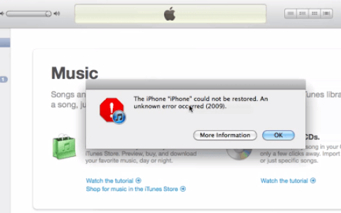 解决Mac或PC上的iTunes错误2009的方法