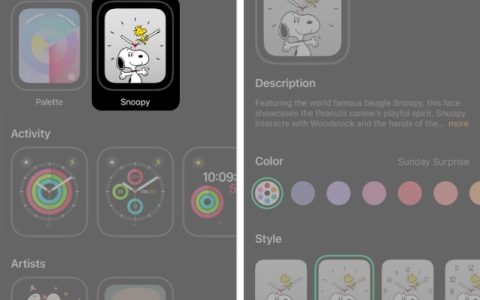 如何在Apple Watch上添加和自定义史努比表盘