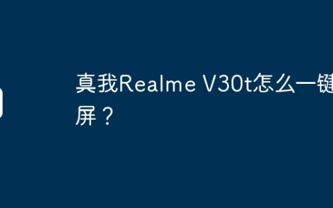 真我Realme V30t怎么一键锁屏？