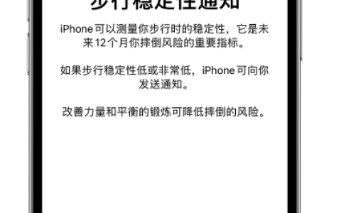 如何在 iPhone 手机中开启“步行稳定性通知”？