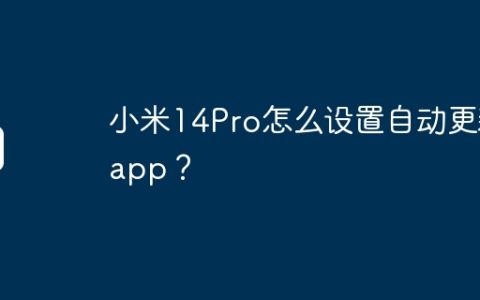 小米14Pro怎么设置自动更新app？