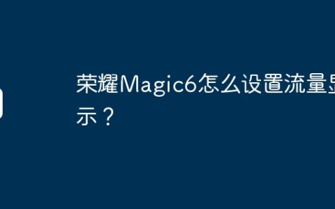 荣耀Magic6怎么设置流量显示？