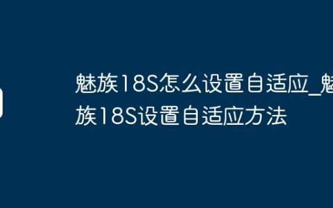 魅族18S怎么设置自适应?魅族18S设置自适应方法