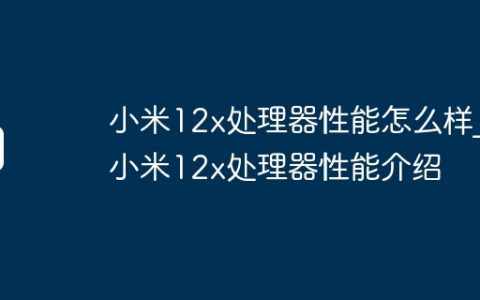 小米12x处理器性能怎么样?小米12x处理器性能介绍