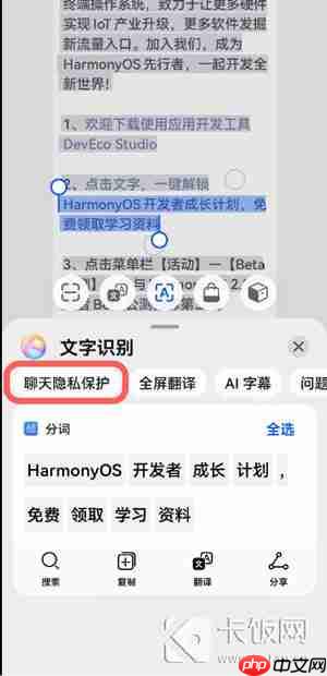 华为聊天隐私保护怎么用