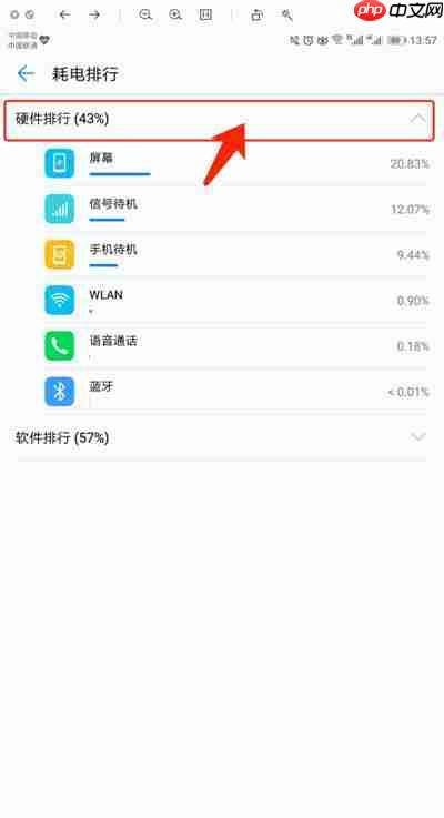 华为手机怎么看耗电排行