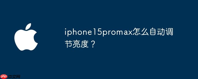 iphone15promax怎么自动调节亮度？ - php中文网