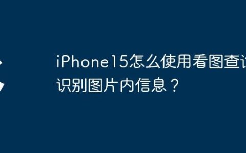iPhone15怎么使用看图查询识别图片内信息？