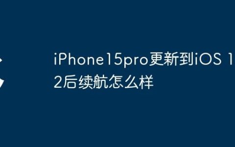 iPhone15pro更新到iOS 17.2后续航怎么样