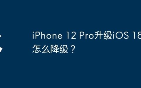 iPhone 12 Pro升级iOS 18后怎么降级？