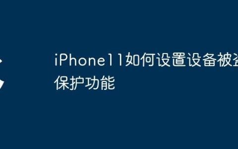 iPhone11如何设置设备被盗保护功能