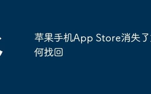 苹果手机App Store消失了如何找回