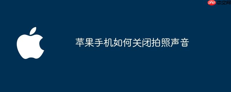 苹果手机如何关闭拍照声音