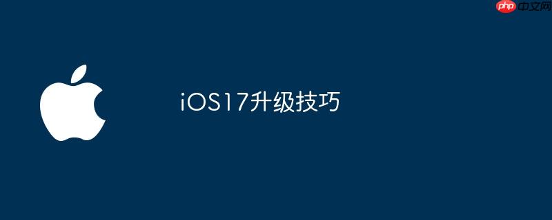 ios17升级技巧