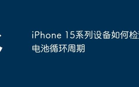 iPhone 15系列设备如何检查电池循环周期