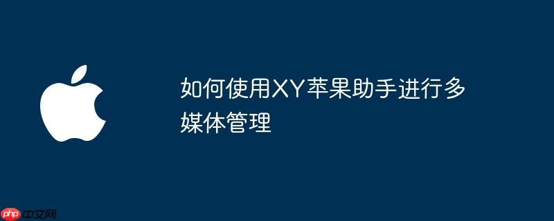如何使用xy苹果助手进行多媒体管理