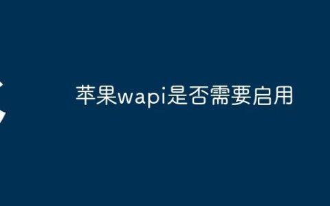 苹果wapi是否需要启用