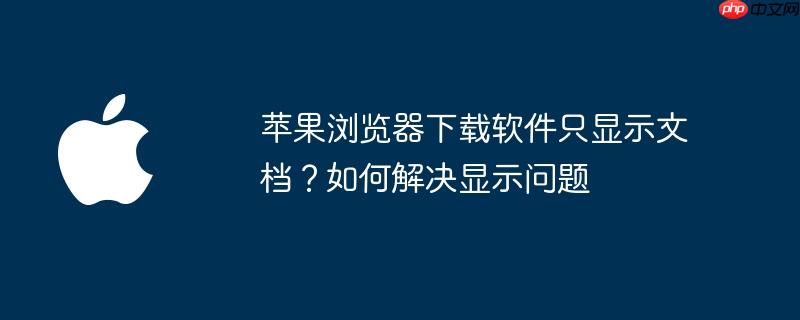 苹果浏览器下载软件只显示文档？如何解决显示问题