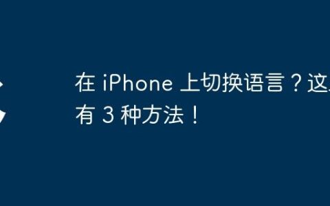 在 iPhone 上切换语言？这里有 3 种方法！