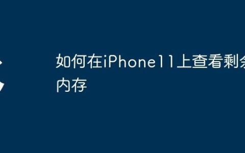 如何在iPhone11上查看剩余内存