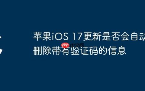 苹果iOS 17更新是否会自动删除带有验证码的信息