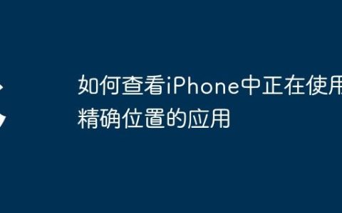 如何查看iPhone中正在使用精确位置的应用
