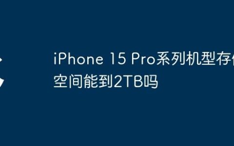 iPhone 15 Pro系列机型存储空间能到2TB吗