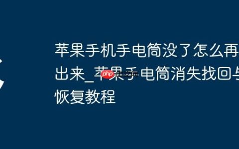 苹果手机手电筒没了怎么再调出来?苹果手电筒消失找回与恢复教程