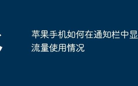 苹果手机如何在通知栏中显示流量使用情况