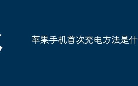 苹果手机首次充电方法是什么