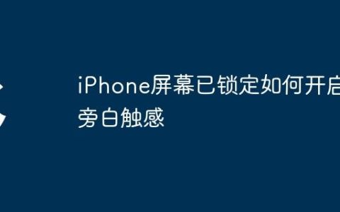iPhone屏幕已锁定如何开启旁白触感