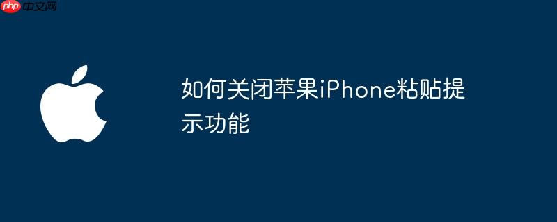 如何关闭苹果iphone粘贴提示功能