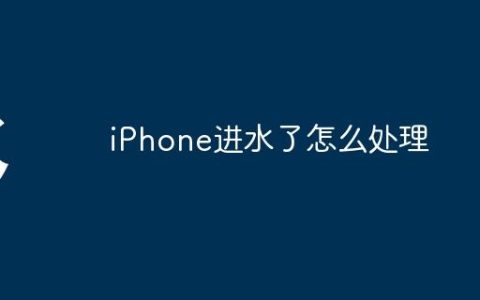 iPhone进水了怎么处理