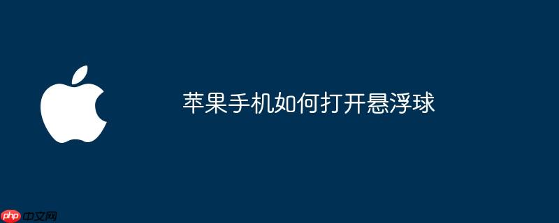 苹果手机如何打开悬浮球