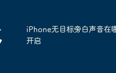 iPhone无目标旁白声音在哪开启