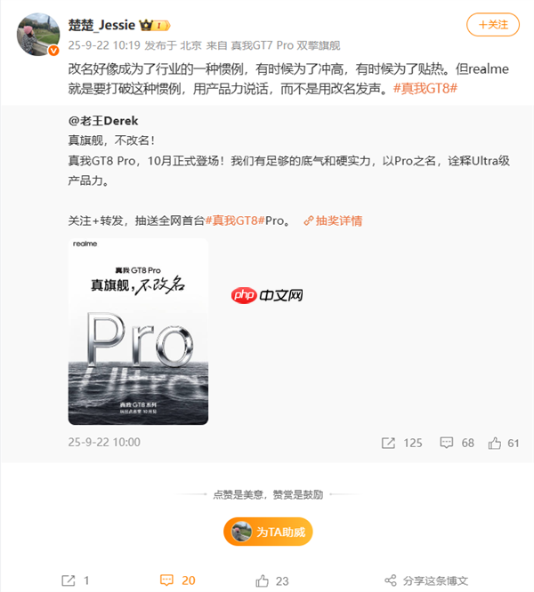 真我GT8 Pro不改名！真我CMO：用产品力说话 而不是用改名发声