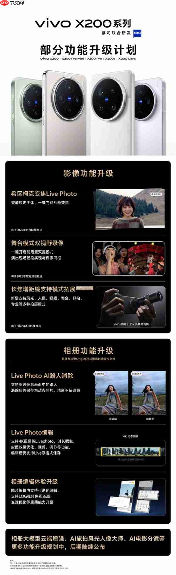 拍摄更强了！vivo X200系列功能升级：舞台模式双视野录像来了