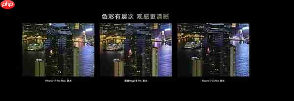 荣耀Magic8 Pro和友商夜景实拍对比：谁是夜神 一目了然