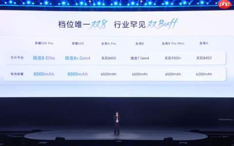 2699元起同档无敌 荣耀500系列首销：全系骁龙8系旗舰芯+8000mAh大电池