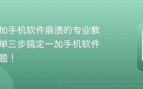 解决一加手机软件崩溃的专业教程：简单三步搞定一加手机软件崩溃问题！