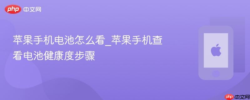 苹果手机电池怎么看_苹果手机查看电池健康度步骤