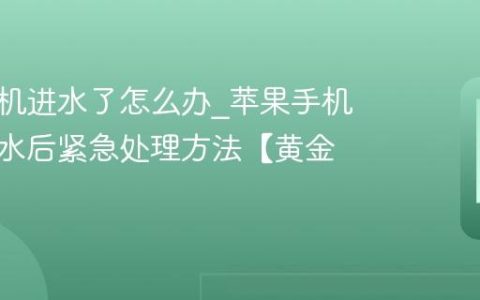 苹果手机进水了怎么办?苹果手机意外落水后紧急处理方法【黄金时间】