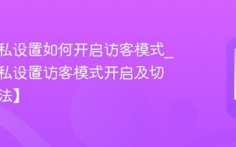vivo隐私设置如何开启访客模式?vivo隐私设置访客模式开启及切换【方法】
