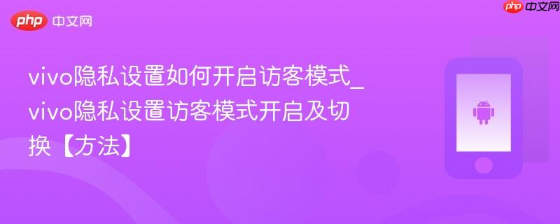 vivo隐私设置如何开启访客模式_vivo隐私设置访客模式开启及切换【方法】