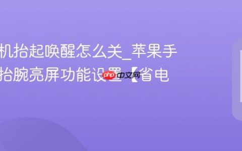苹果手机抬起唤醒怎么关?苹果手机关闭抬腕亮屏功能设置【省电技巧】