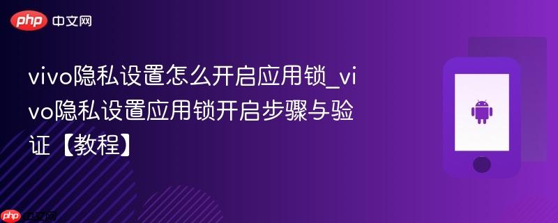 vivo隐私设置怎么开启应用锁_vivo隐私设置应用锁开启步骤与验证【教程】