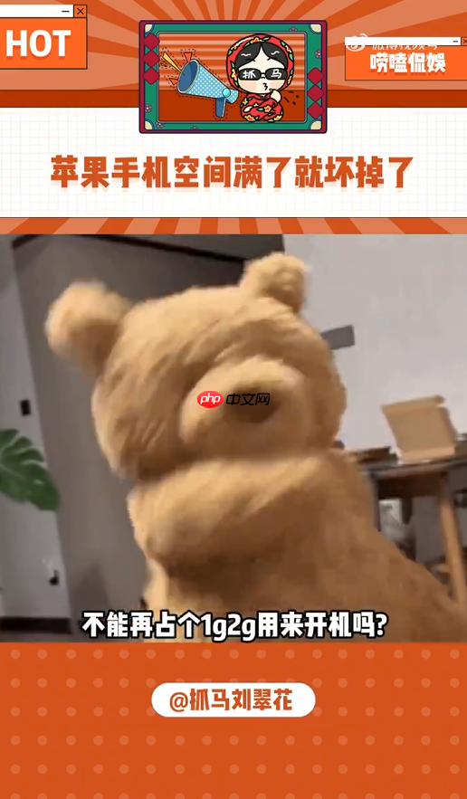 苹果回应iPhone内存用完就坏了：建议及时清理空间